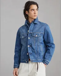 Brunello Cucinelli Blouson mit vier Taschen Blau