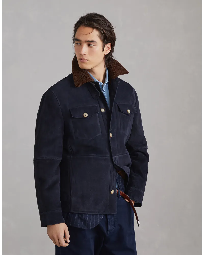 Brunello Cucinelli Leder Blau