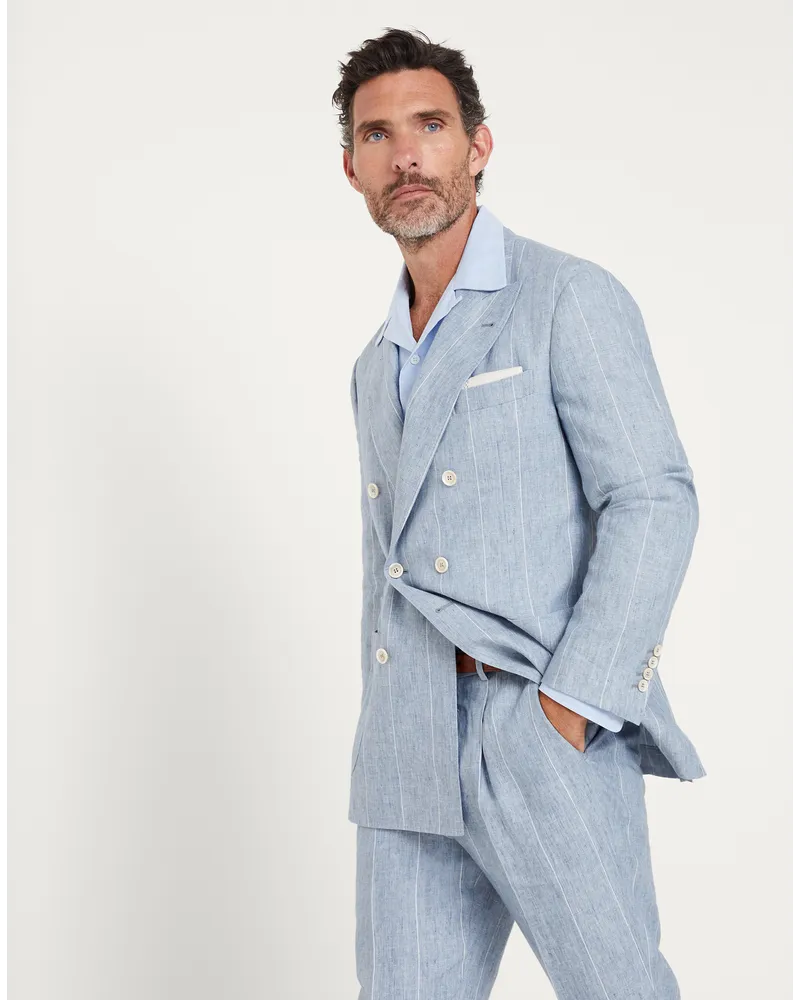 Brunello Cucinelli Eineinhalb-reihiger Blazer Blau