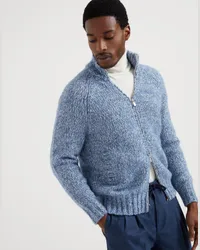 Brunello Cucinelli Cardigan mit Reißverschluss Blau