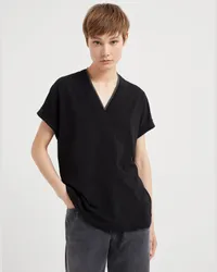 Brunello Cucinelli Kurzärmliges T-Shirt Schwarz