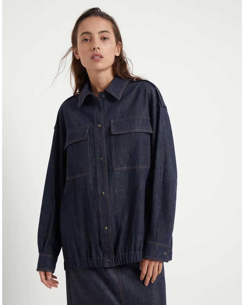 Brunello Cucinelli Denim-Bluse Blau