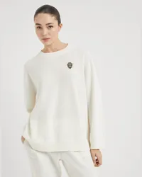 Brunello Cucinelli Sweatshirt aus Strick Weiß