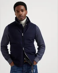 Brunello Cucinelli Ärmellose Daunenjacke Blau