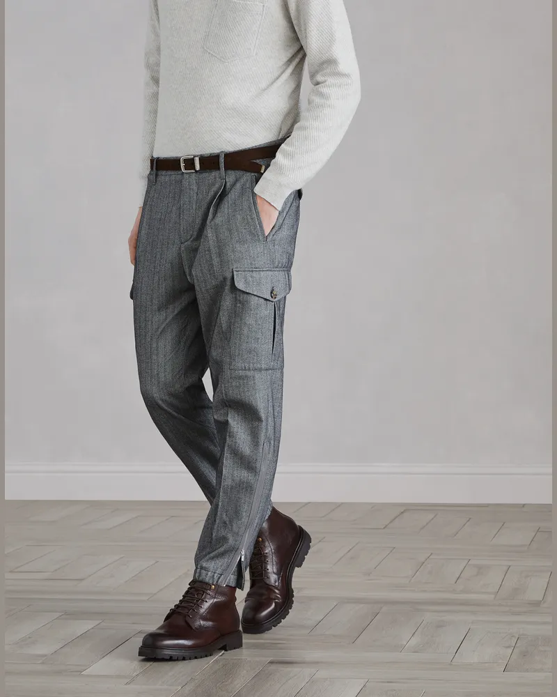 Brunello Cucinelli Cargohose Grau