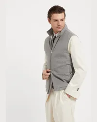 Brunello Cucinelli Ärmellose Daunenjacke Grau