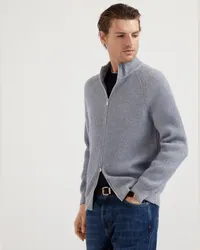 Brunello Cucinelli Cardigan mit Reißverschluss Blau