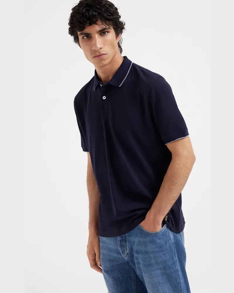 Brunello Cucinelli Poloshirt Blau