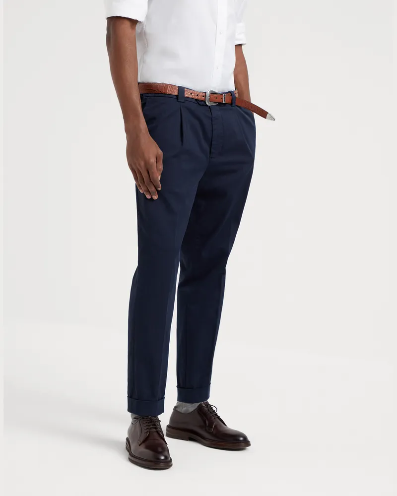 Brunello Cucinelli Bundfaltenhose Blau