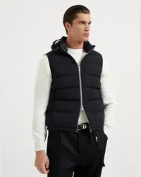 Brunello Cucinelli Ärmellose Daunenjacke Schwarz