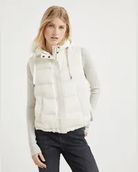 Brunello Cucinelli Ärmellose Daunenjacke Weiß