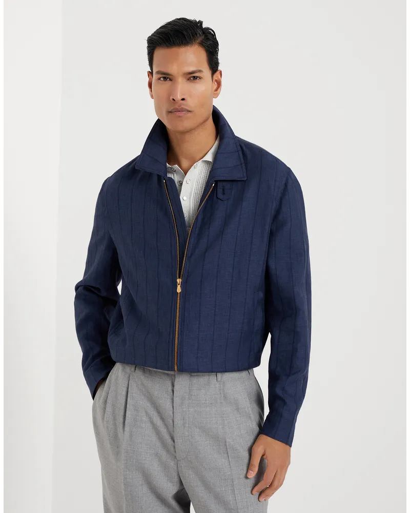 Brunello Cucinelli Bomberjacke Blau