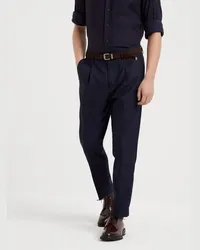 Brunello Cucinelli Bundfaltenhose Blau