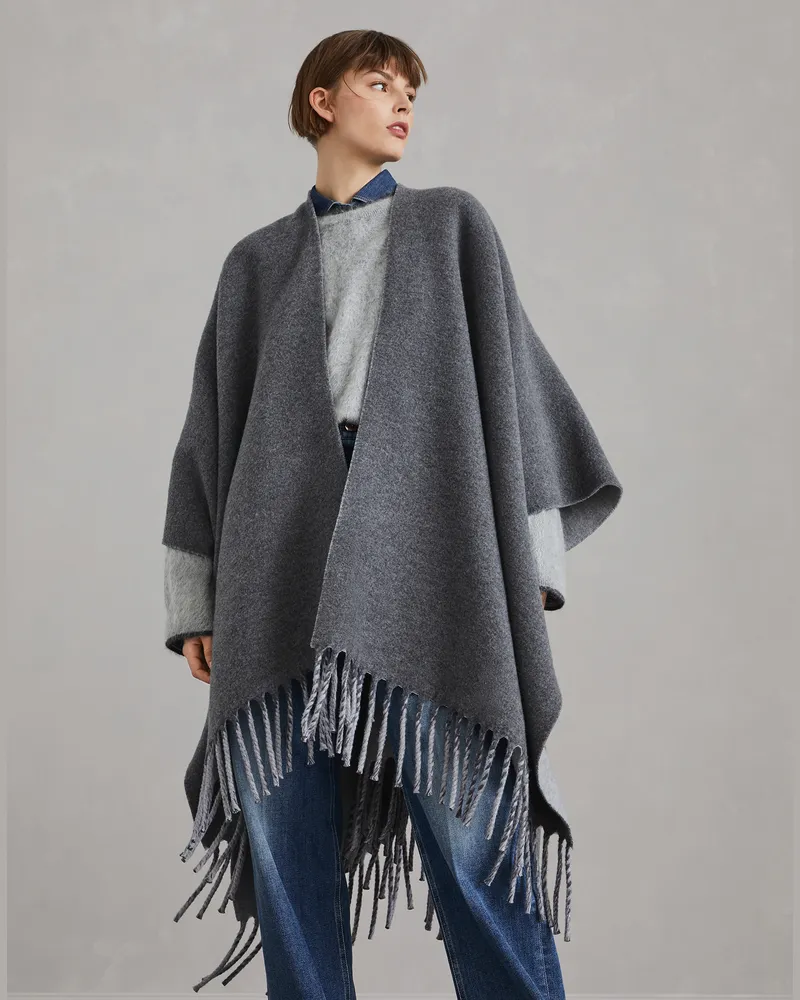 Brunello Cucinelli Poncho Grau