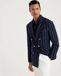 Brunello Cucinelli Eineinhalb-reihiger Blazer Blau