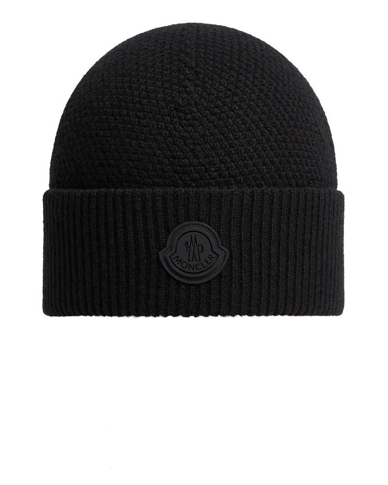 Moncler Mütze aus Wolle Schwarz