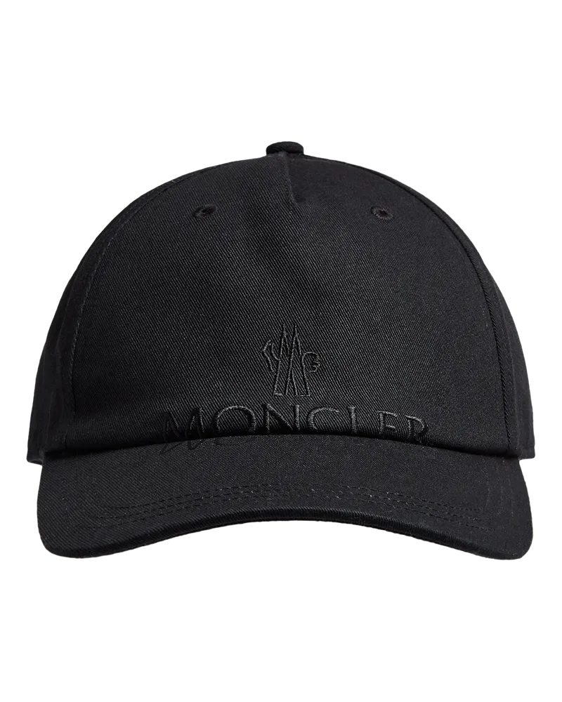 Moncler Baseballkappe aus Gabardine und Twill Schwarz