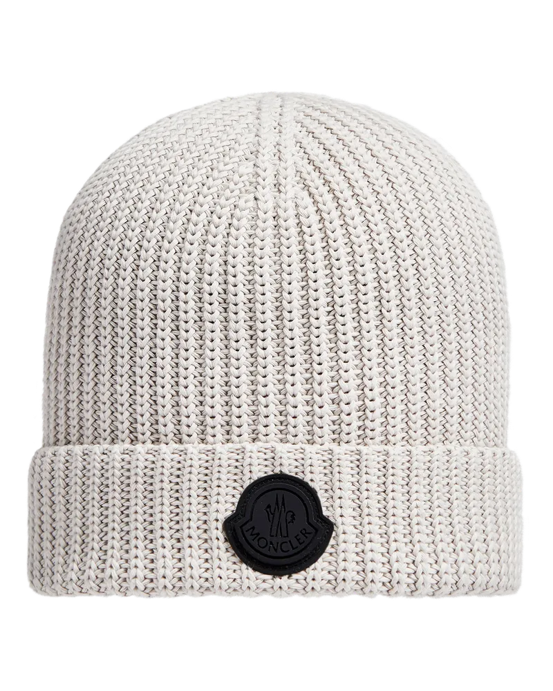 Moncler Beanie aus Baumwolle Grau