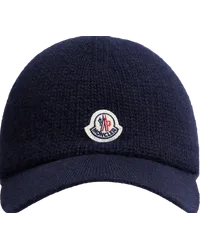 Moncler Baseballmütze aus Baumwollstrick Blau