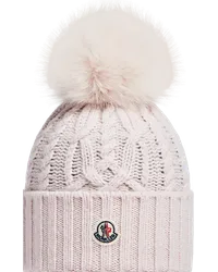 Moncler Mütze aus Wolle und Kaschmir mit Bommel Pink