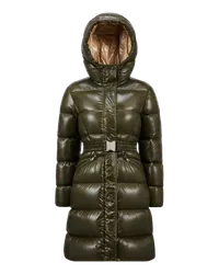 Moncler Bellevue lange Daunenjacke Grün