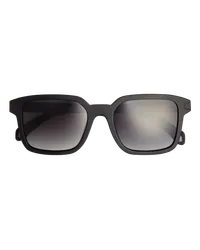 Moncler Quaderna quadratische Sonnenbrille Schwarz