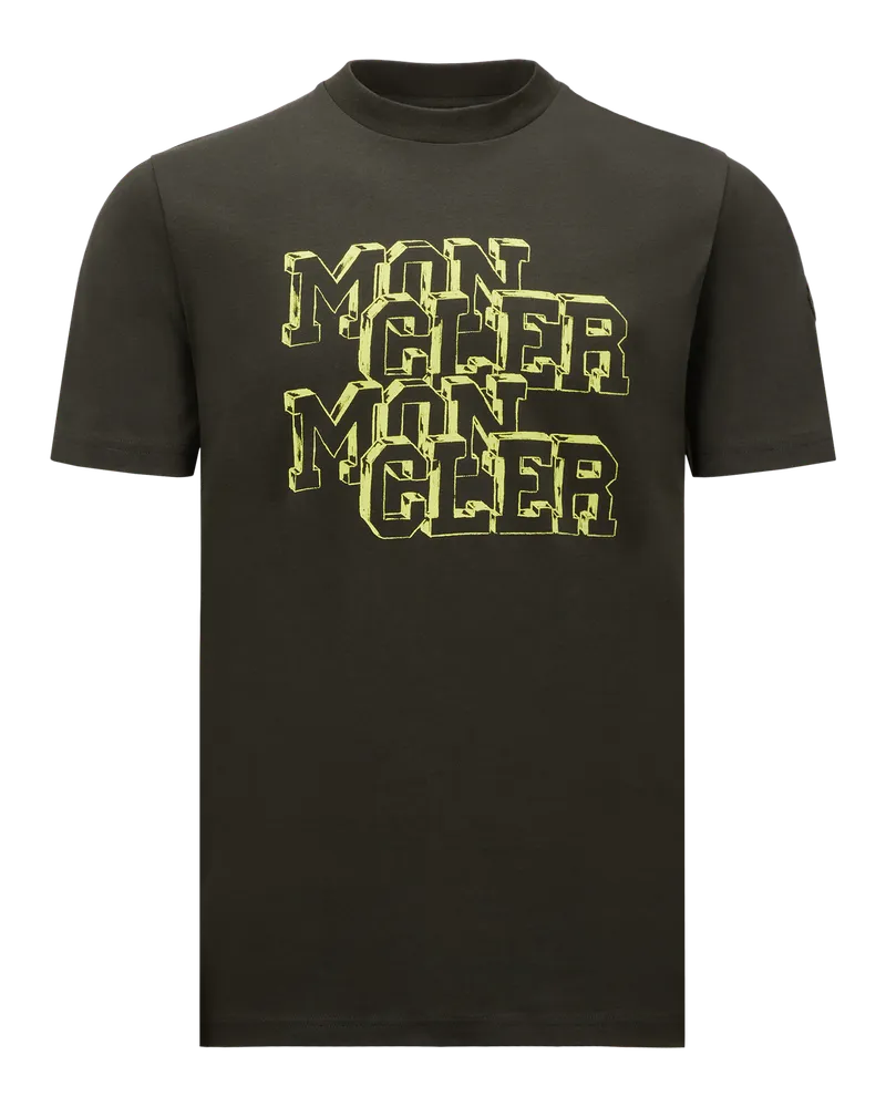 Moncler T-Shirt aus Baumwolle mit Logo-Motiv GrüN