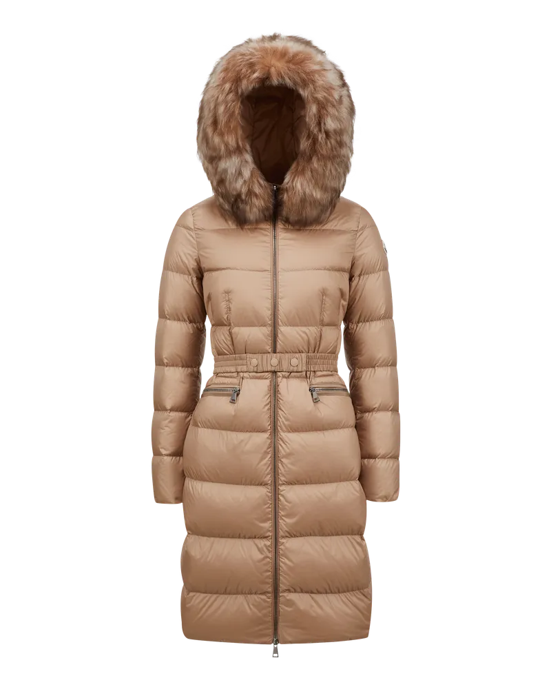 Moncler Boedic lange Daunenjacke Beige