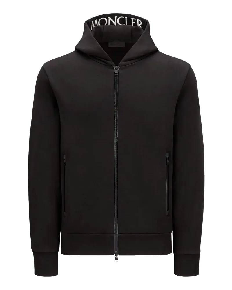 Moncler Reißverschluss-Hoodie mit Logo Schwarz