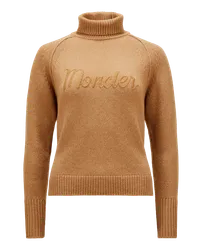 Moncler Rollkragenpullover aus Kaschmir und Wolle Beige