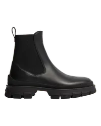 Moncler Hevea Chelsea Lederstiefel Schwarz