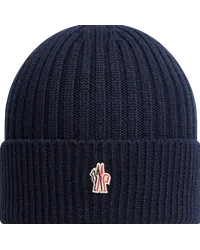 Moncler Beanie aus Wolle in Rippenstrick Blau