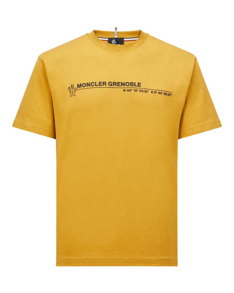 Moncler T-Shirt aus Baumwolle mit Logo Gelb
