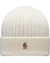 Moncler Beanie aus Wolle in Rippenstrick Weiss