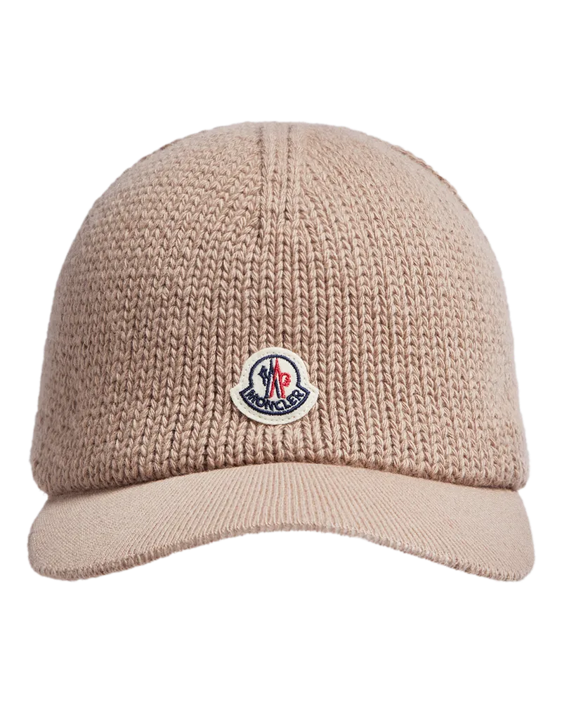 Moncler Baseballmütze aus Baumwollstrick Beige