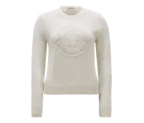 Bestickter Pullover aus Kaschmir und Wolle mit Logo