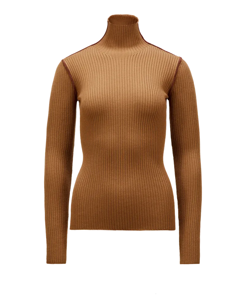 Moncler Rollkragenpullover aus einer Wolle-Kaschmir-Mischung Beige