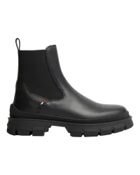 Moncler Hevea Chelsea Lederstiefel Schwarz