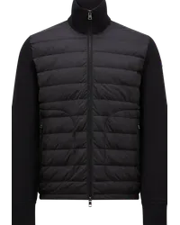 Moncler Wollcardigan mit Daunenfüllung Schwarz