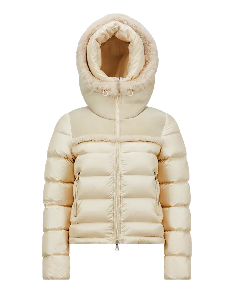 Moncler Beauvais kurze Daunenjacke Beige