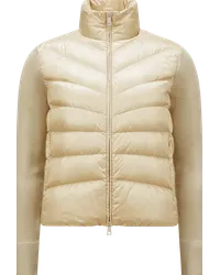 Moncler Wattierte Strickjacke aus Wolle Beige