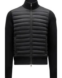 Moncler Wattierte Strickjacke aus Baumwolle Schwarz