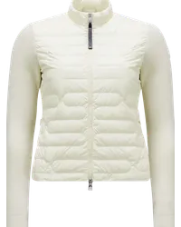 Moncler Wattierte Strickjacke aus Baumwolle Weiss