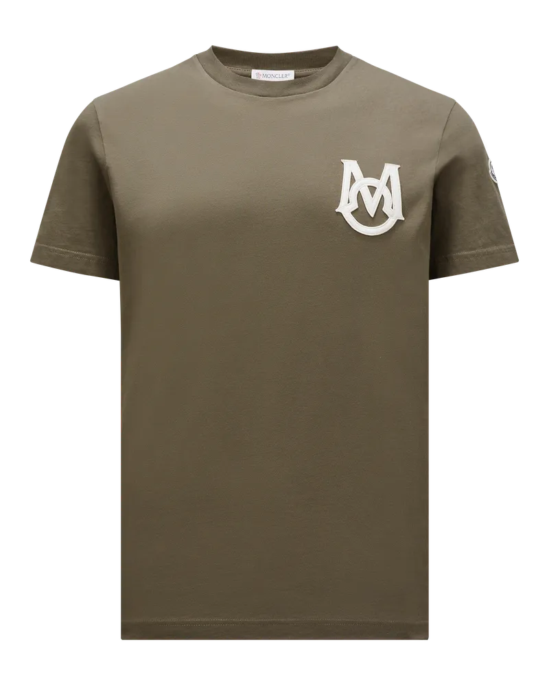 Moncler T-Shirt aus Baumwolle mit Monogramm GrüN