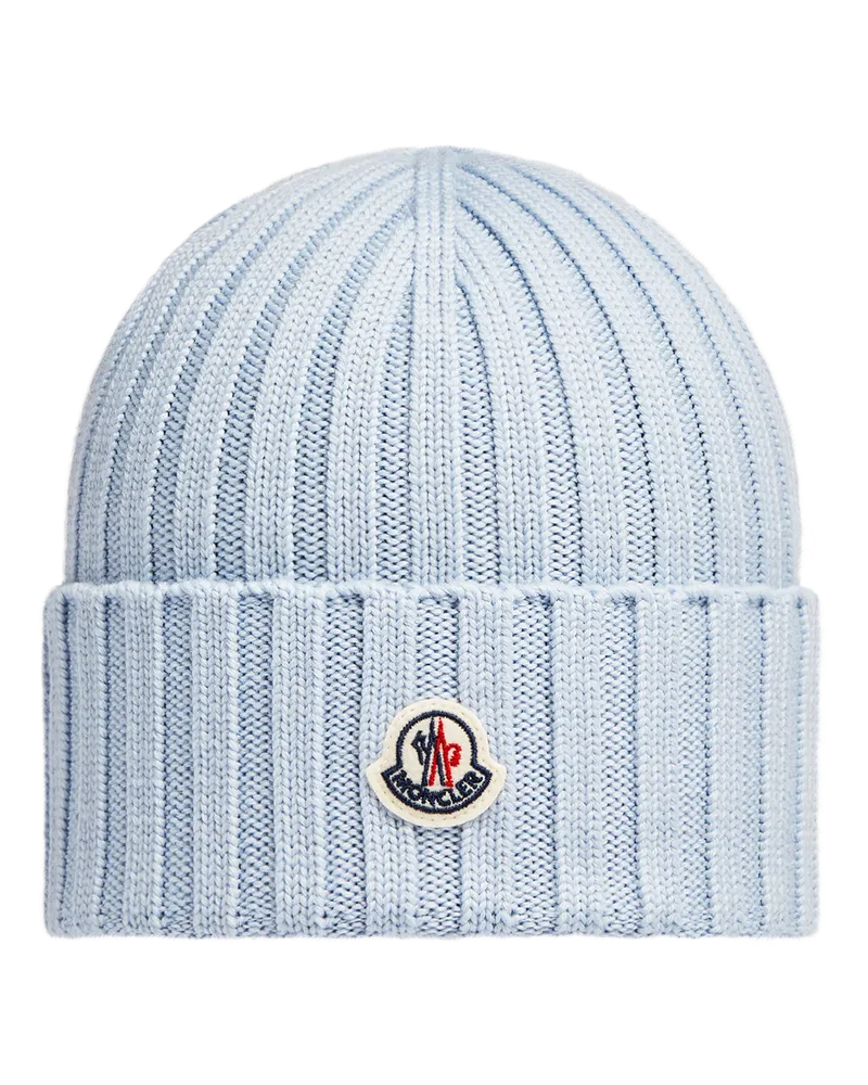 Moncler Beaniemütze aus Wolle Blau