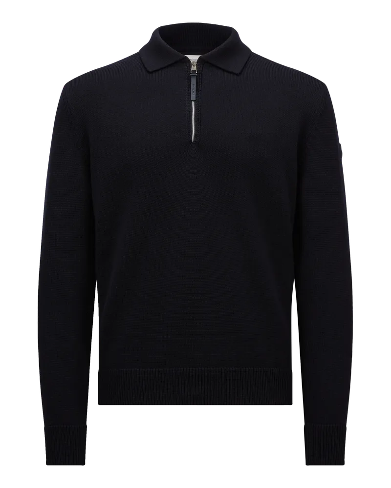 Moncler Polopullover aus Wolle Blau