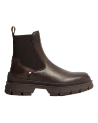 Moncler Hevea Chelsea Lederstiefel Braun