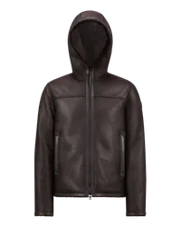 Moncler Charnassere Daunenjacke aus Nappaleder Braun