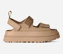 GoldenGlow Embossed Sandale für Damen in Brown, Größe Polyurethan