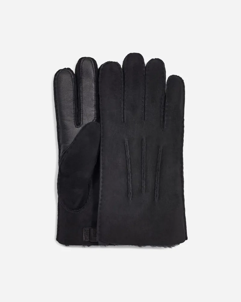 UGG Handschuhe aus kontrastierendem Lammfell mit Smartphone-Funktionalität für Herren | UGG® EU in Black, Größe Schaffell Black
